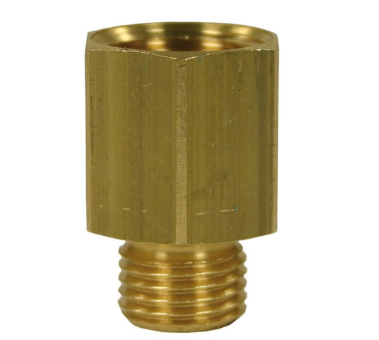 FEMALE TO MALE BRASS REDUCTION EXTENSION NIPPLE ADAPTOR - 1/4"F to 3/8"M
