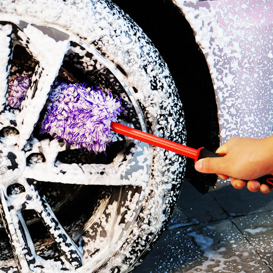 Maxshine Premium Flat Microfiber Wheel Brush with Replaceable Cover