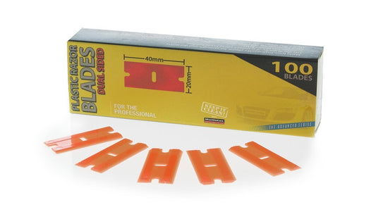 MC Dual Sided Red Plastic Scraper Blades 100pk