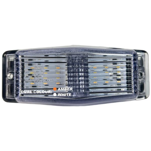 Double Burner LED Clear White Glass Switchable Orange-White