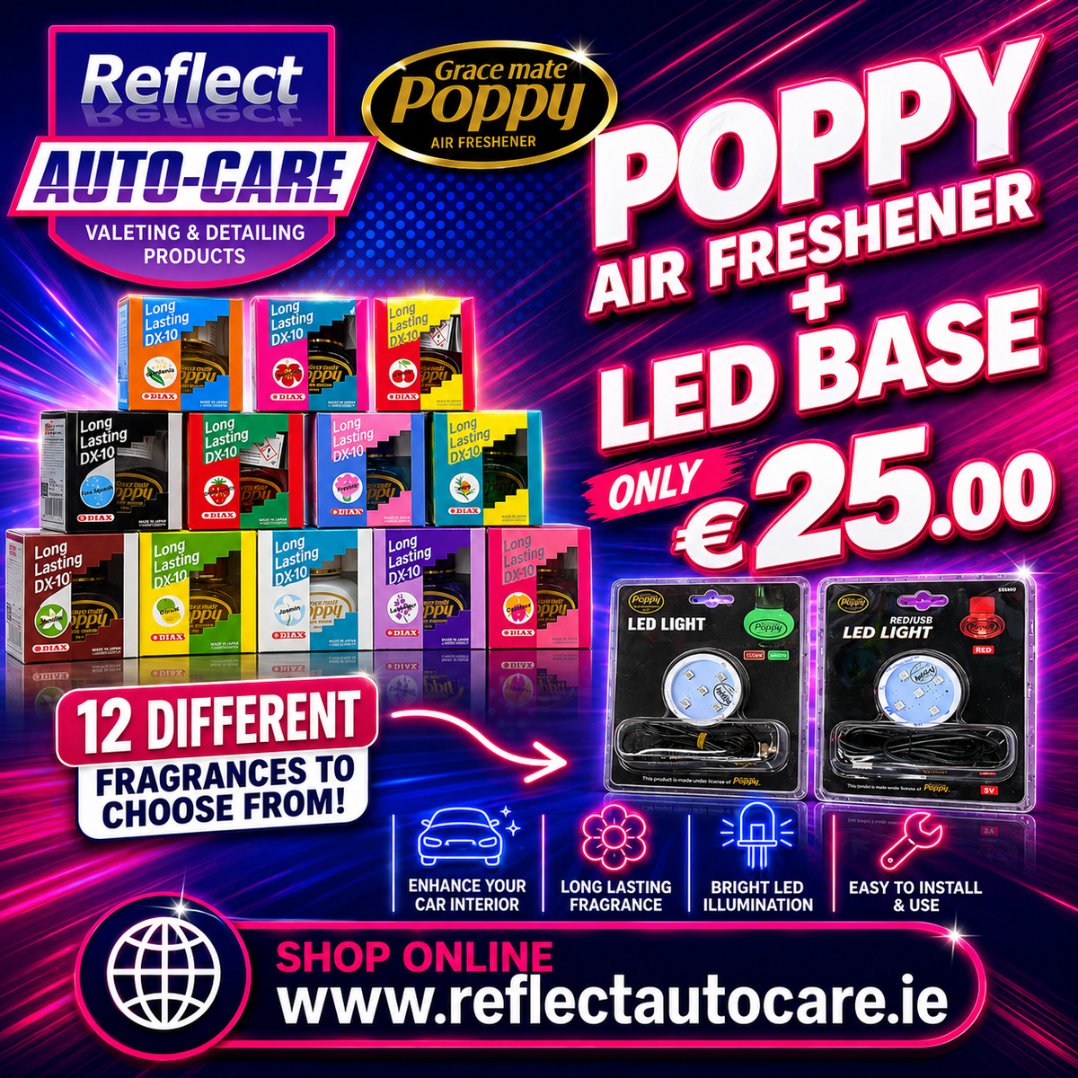 Poppy Deal (1x Poppy and 1x led base)