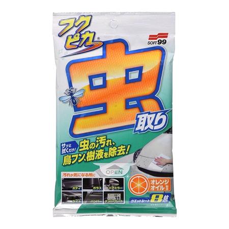 Soft99 Fukupika Bird Dropping & Bug Removal Wipes - 8 Sheets