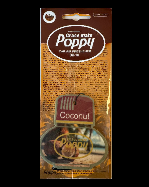 Poppy Grace Mate Paper Card air Freshener ( Coconut )