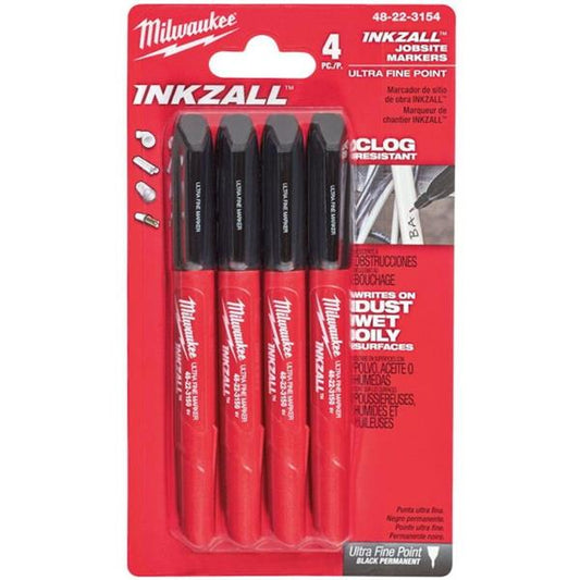 MILWAUKEE INKZALL FINE TIP MARKERS - 4pcs