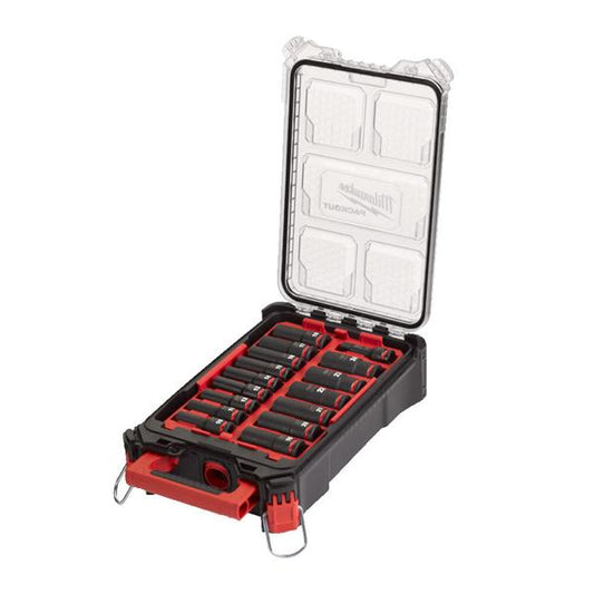 MILWAUKEE SHOCKWAVE IMPACT DUTY 1/2 INCH IMPACT SOCKET SET DEEP - 16pcs