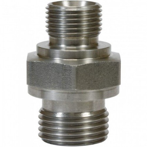 1/4"M to 3/8"M ZP Steel Double Nipple