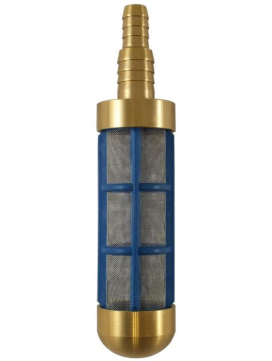 BRASS 1/2" - 3/4" SUCTION FILTER 300 MICRON BLUE FILTER