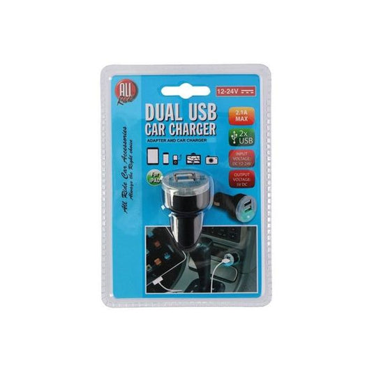 AllRide Cigarette lighter charger with 2 slot USB