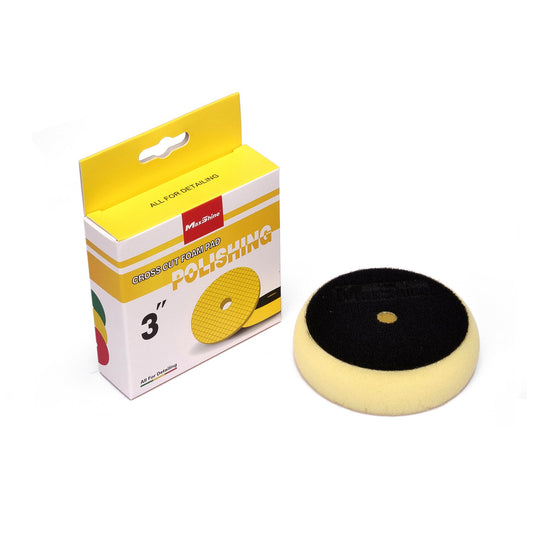 MaxShine Cross Cut Foam Pad 3" - Polishing (Yellow)