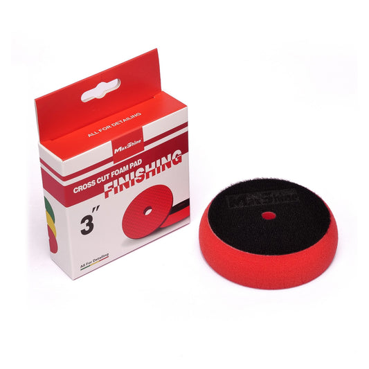 MaxShine Cross Cut Foam Pad 3" - Finishing (Red)