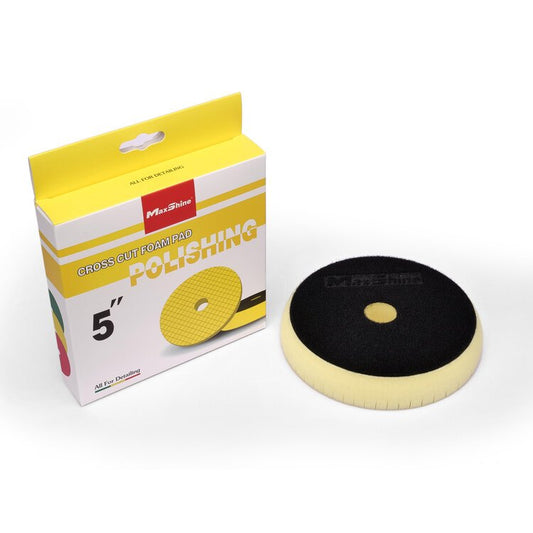 MaxShine Cross Cut Foam Pad 5″ – Polishing (Yellow)