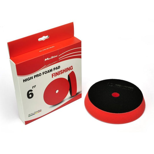 MaxShine High Pro Foam Pad 6″ Finishing (Red)