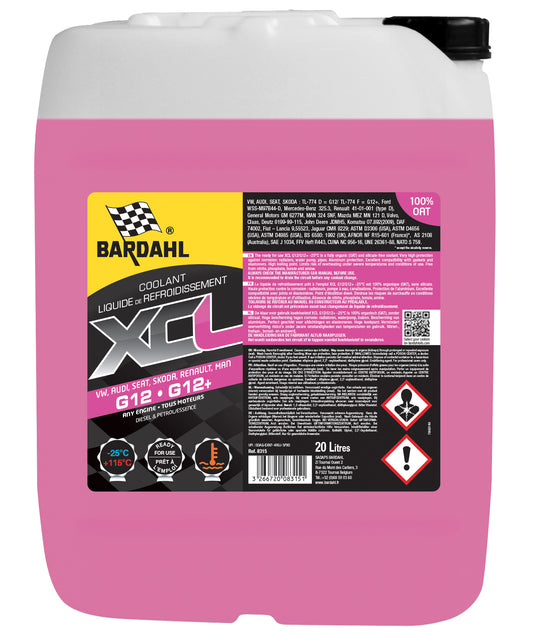 BARDAHL XCL COOLANT G12/G12+ -25°C PINK 20 LITERS