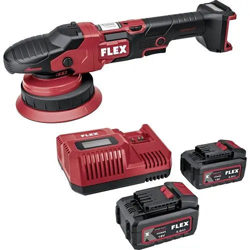 FLEX XFE 15 150 18-EC BATTERY ORBITAL POLISHER SET CHARGER 2 BATTERIES