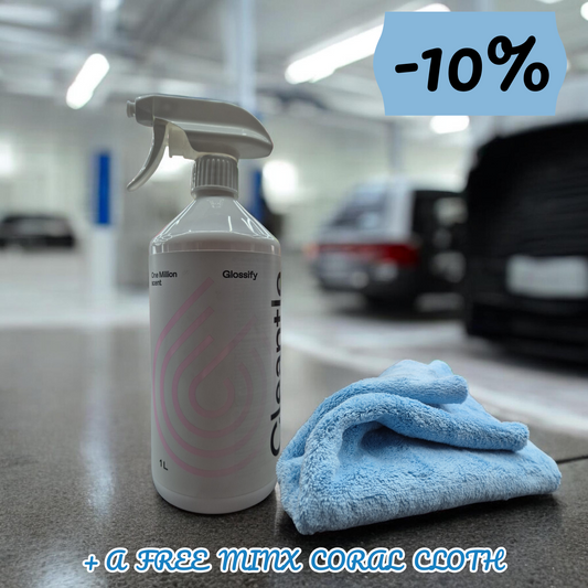 CLEANTLE Glossify Best Quick Detailer 1L + Free Minx Coral Cloth