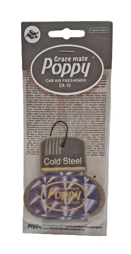 Poppy Grace Mate Paper Card air Freshener (Cold Steel)